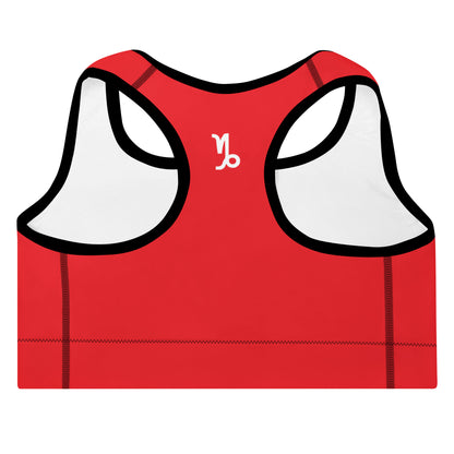 Millenials Red Padded Sports Bra
