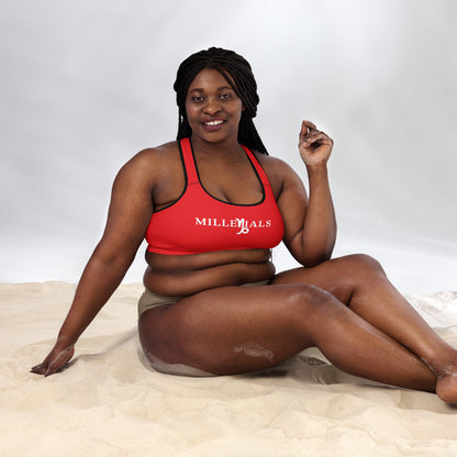 Millenials Red Padded Sports Bra