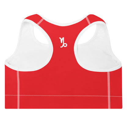 Millenials Red Padded Sports Bra