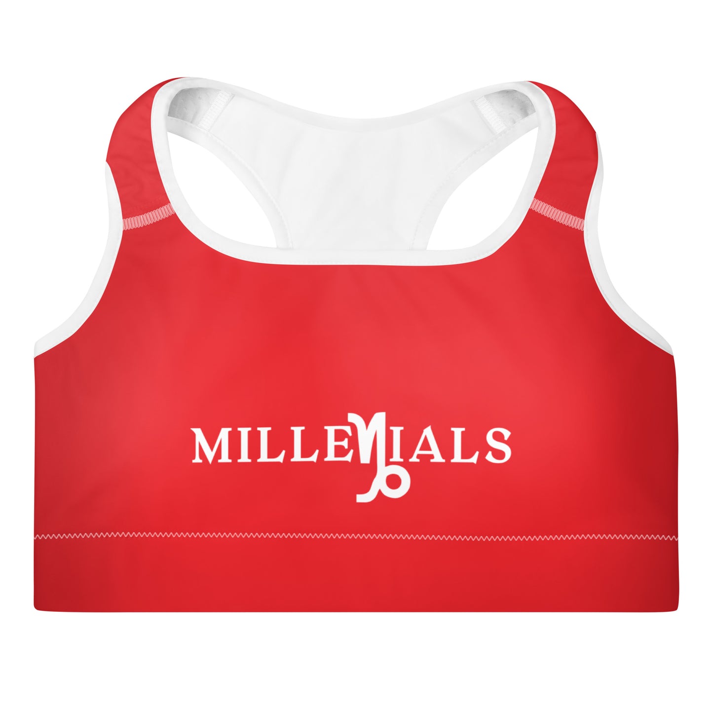Millenials Red Padded Sports Bra