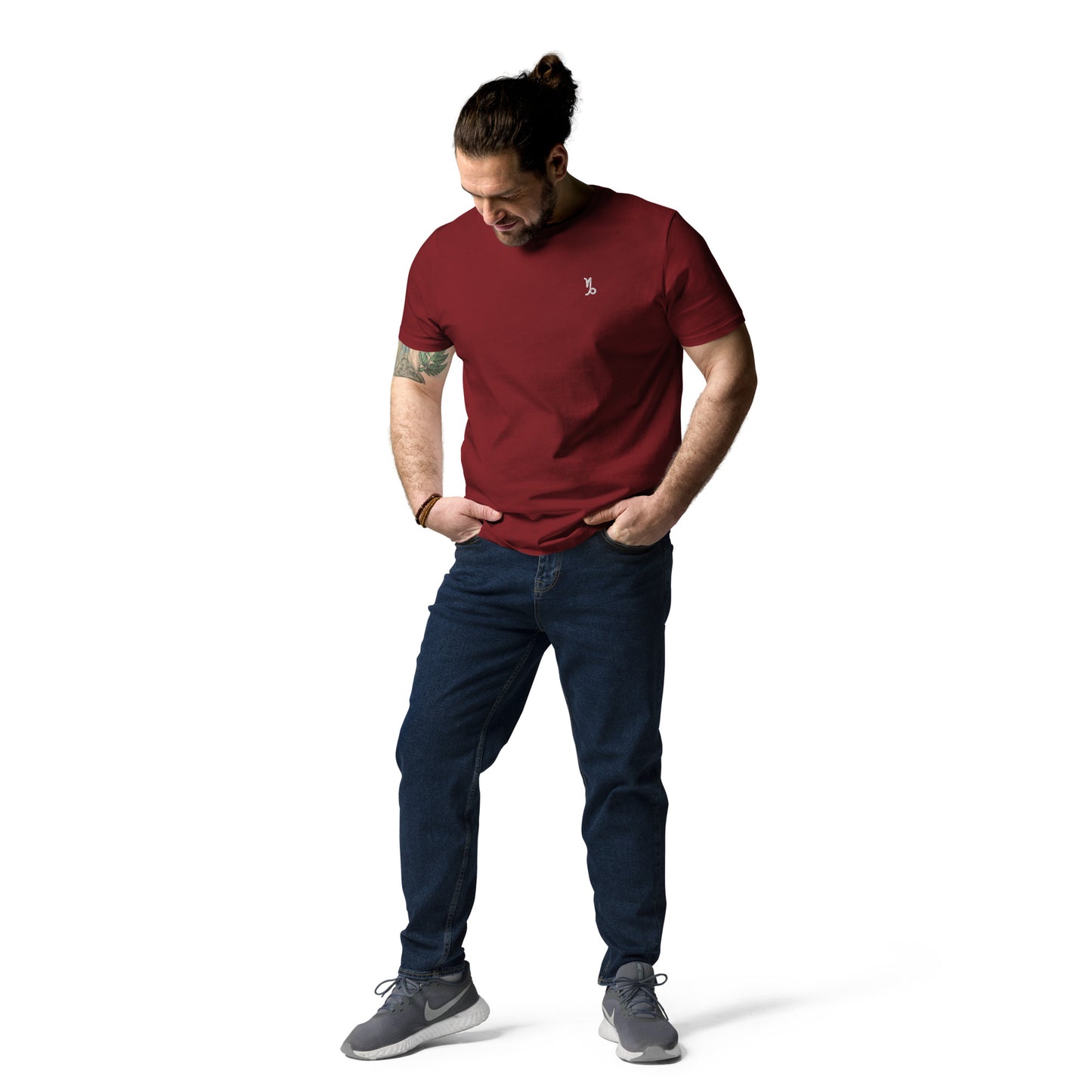 Unisex organic cotton t-shirt burgundy