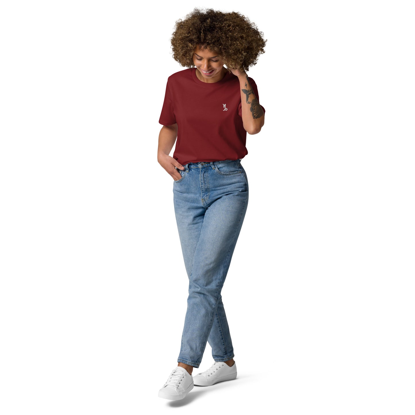 Unisex organic cotton t-shirt burgundy